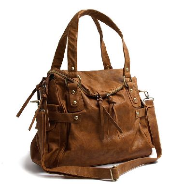 Brown Zippered Handbag