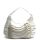 White Leatherette Hobo with Zippers
