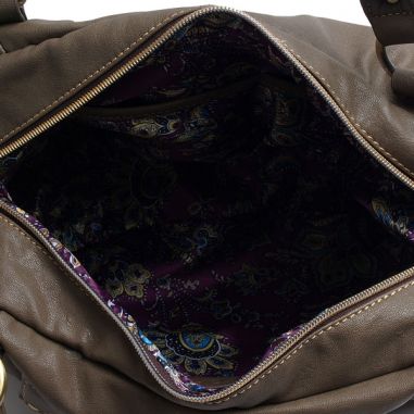Brown Vegan Zippered Bag