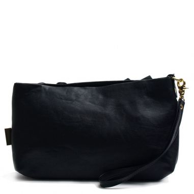 Black Faux Leather Clutch