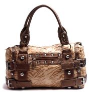 Metallic Zebra Stud Satchel
