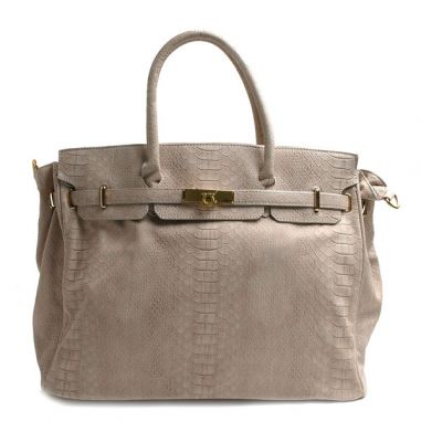 Cream Satchel Bag with Buckle