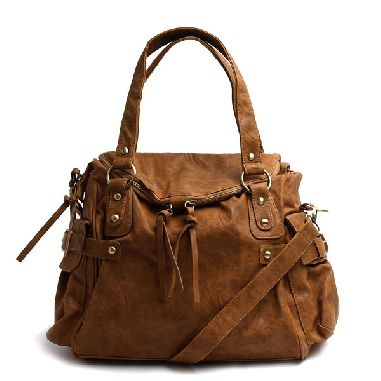 Brown Zippered Satchel