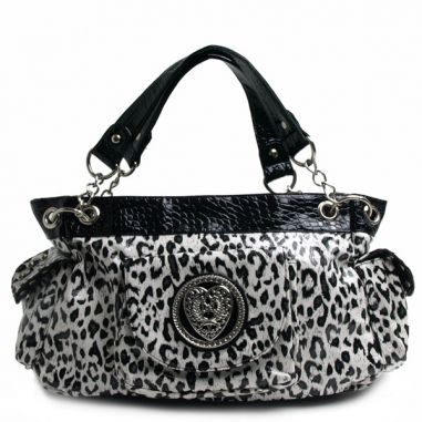 Gia Patent Leopard Satchel